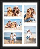 Vittanly 11x14 Collage Picture Frame, Displays 5Pcs 4x6 Pictures with Mat or 1Pcs 11x14 without Mat for Wall Mounting, Picture Frames Collage Wall Decor in Black, 1 Pack
