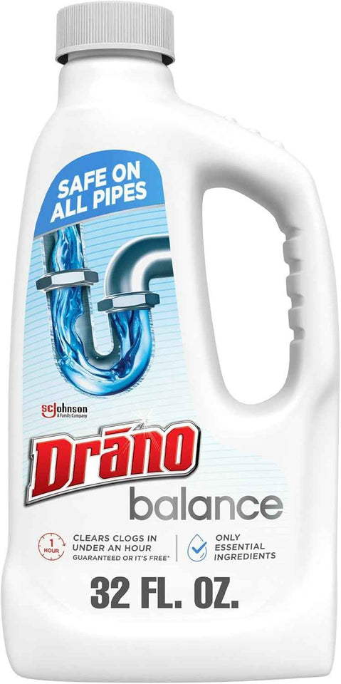Drano Balance 32-fl-oz non-corrosive drain clog remover and cleaner for all pipes and septic tanks