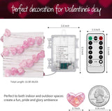 Battery Operated 10.5ft 30 LED Pink Heart Fairy String Lights with Timer and Remote