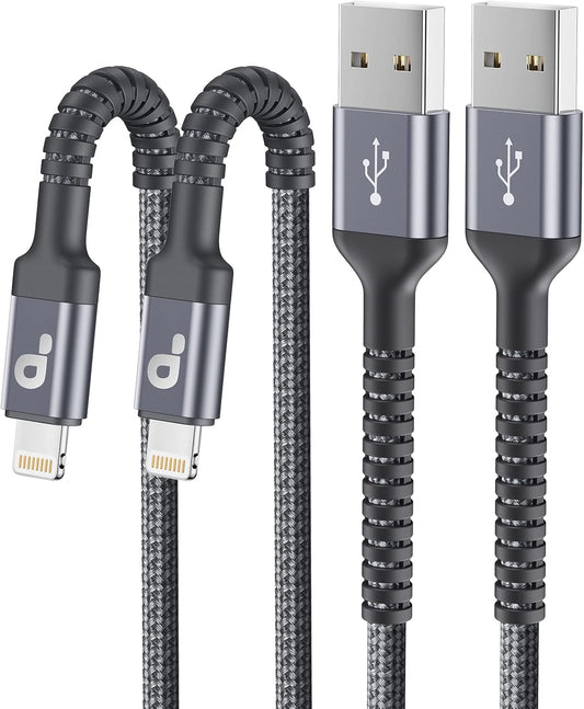 iPhone Charger Cable 2Pack 6FT, Nylon Braided Lightning Cable, [Apple MFi Certified] Fast Charging iPhone Charger Cord Compatible with iPhone 14 13 12 11 Pro Max XR XS X 8 7 6 Plus iPad and More