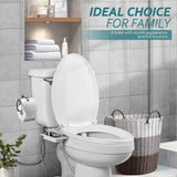 Samodra non-electric cold water bidet toilet seat attachment with pressure controls, retractable nozzles, black finish.
