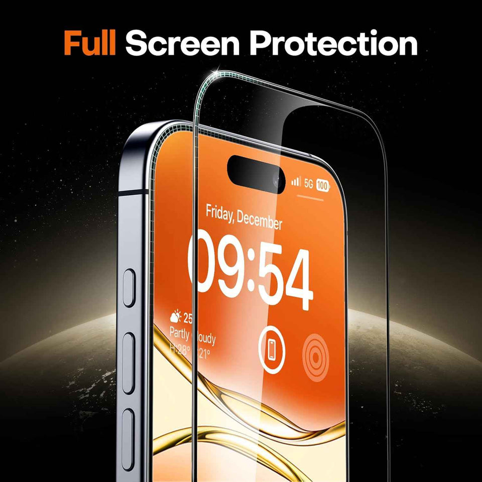 Tocol 9H hard Military Grade iPhone 17 screen protector 6.3 inch tempered glass 2 pack full coverage
