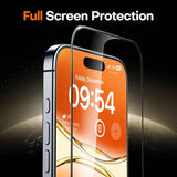 Tocol 9H hard Military Grade iPhone 17 screen protector 6.3 inch tempered glass 2 pack full coverage