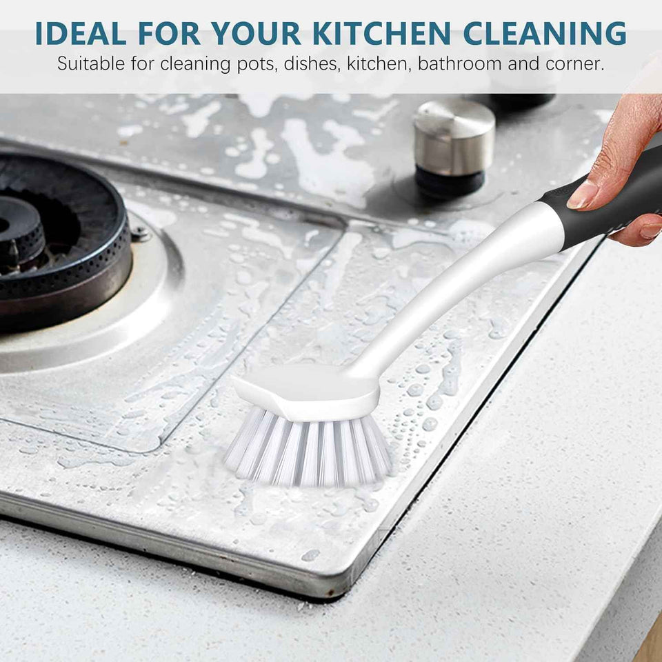 SetSail Dish Brush Set of 3 with Bottle Brush and Scraper Tip for Deep Cleaning