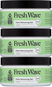 Fresh Wave Odor Removing Gel, 7 oz., Pack of 3 - Odor Absorbers for Home, Safer Odor Relief, Natural Plant-Based Odor Eliminator, Every 7 oz. lasts 15-30 Days, For Cooking, Trash & Pets