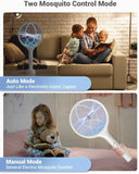 yissvic electric fly swatter 4000v bug zapper racket dual modes mosquito killer purple light rechargeable indoor home