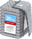 12 PCS 3-Layer Non-Scratch Multipurpose Steel Wire Dishcloths - Reusable Quick-Dry Odor-Free Scrub Cloths for Dishes, Kitchen Cleaning Cloths for Cookware, Sinks, Stove Tops(7.87X7.87)