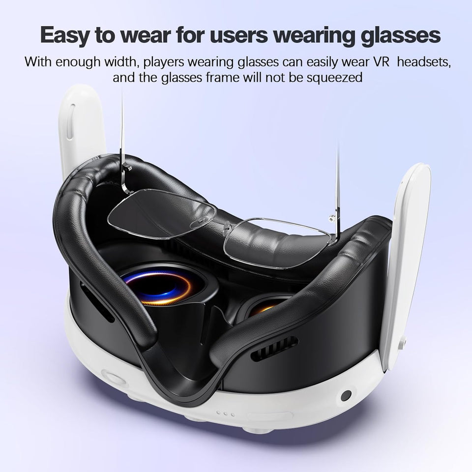VZNEK Face Cover Pad for Oculus Quest 3, Sweat-Proof PU Foam Cushion for Meta Quest 3, Compatible with Oculus Quest 3 Original Spacer (for Quest 3)