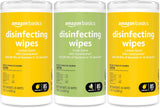 Amazon Basics Disinfecting Wipes, Lemon & Fresh Scent, Sanitizes/Cleans/Disinfects/Deodorizes, 255 Count (2 Packs Lemon, 1 Pack Fresh Scent)