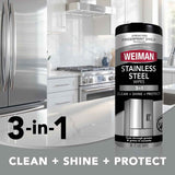 Weiman Stainless Steel Cleaner 30 Count Cleaning Wipes For Stainless Steel Surfaces No Streaks Residue Cleaning Supplies