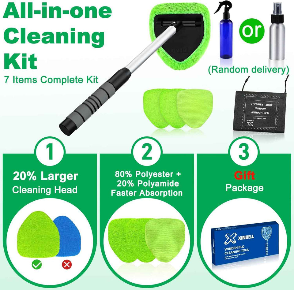 xin dell windshield cleaner tool extendable handle microfiber pads car home window cleaning