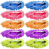 microfiber mop slipper shoes set for men women kids soft washable reusable free size