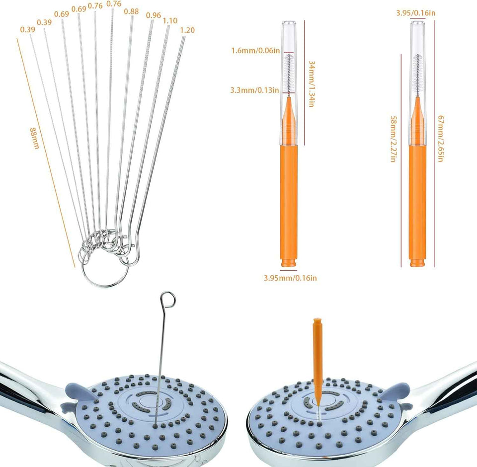 Shower Head Cleaning Brush Tool - Crevice Cleaner for Bathroom Pipes, Car Washers