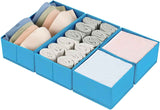 DIMJ Drawer Organizers Clothes, Set of 4 Dresser Organizer Bins, Fabric Closet Organizers and Storage, Shallow Drawer Dividers for Nursery, Clothing, Baby Clothes, Socks, Underwears, Tie (Beige)