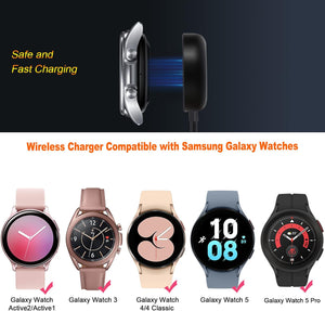 2 Pack Compatible with Samsung Watch Charger,Galaxy Watch7/6/5/4 Charger Cable Dock USB Replacement for Samsung Galaxy Watch 7/6/6 Classic/5/5 Pro/4/4 Classic/3/Active 2/Active