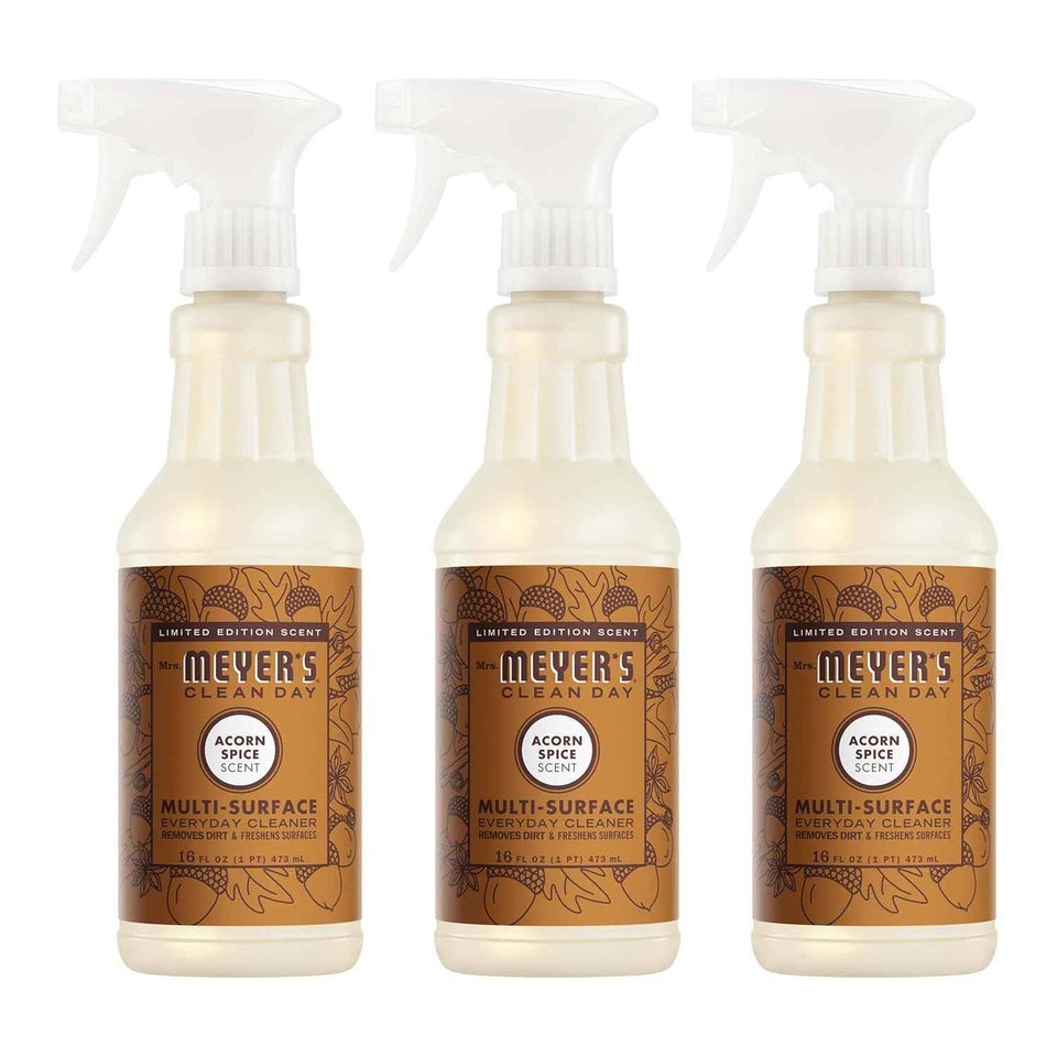 MRS. MEYER'S CLEAN DAY All-Purpose Cleaner Spray, Limited Edition Acorn Spice, 16 fl. oz - Pack of 3