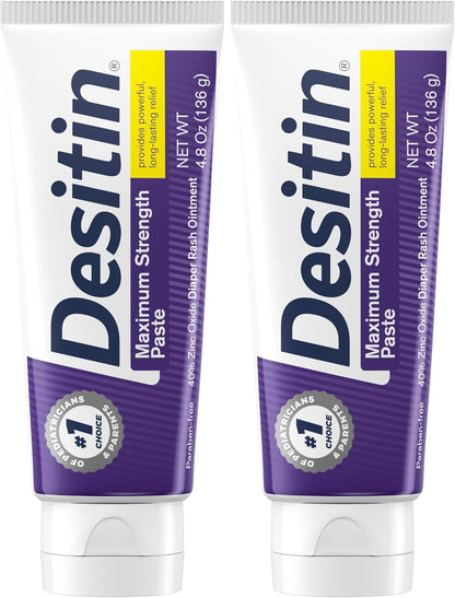 desitin maximum strength baby diaper rash cream 40% zinc oxide 4.8 oz tube hypoallergenic