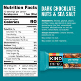 KIND Minis Dark Chocolate Nuts & Sea Salt, 10 Count, 90 Calorie Gluten Free Snacks