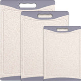 Extra Large Cutting Boards, Plastic Cutting Boards for Kitchen (Set of 3) Cutting Board Set Dishwasher Chopping Board with Juice Grooves Easy-Grip Handles, Dark Grey, Empune
