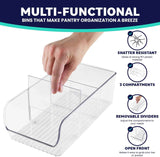 ELTOW 4-Pack 3-Compartment Plastic Snack Organizer with Removable Dividers for Pantry and Fridge Storage