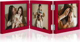 decorUhome Engineered Wood Trifold 4x6 Photo Frame with Plexiglass for Tabletop Display, Black, 3-Picture Frame
