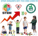 170 Pcs Building Toys for Kids Ages 4-8 with Toy Box Storage, Idea Guide, Building Blocks STEM Toys for 3 4 5 6 7 8 9 Year Old Creative Kids Activity, Christmas Birthday Gifts for Boys Girls