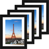 FIXSMITH 8x10 Picture Frame Set of 2, Photo Frame with HD Plexiglass, Display Pictures 5x7 with Mat or 8x10 Without Mat Multi Picture Frames Collage for Tabletop or Wall Display, Black