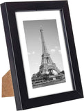 upsimples 5x7 Picture Frame Set of 10, Display Pictures 4x6 with Mat or 5x7 Without, Multi Photo Frames Collage for Wall or Tabletop Display, Black