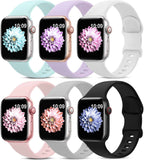 6 Pack Sport Bands Compatible with Apple Watch Band 38mm 40mm 41mm 42mm 44mm 45mm 49mm 46mm,Silicone Waterproof Strap for iWatch Apple Watch Series 11 10 9 Ultra 8 7 6 5 4 3 2 1 SE Women Men