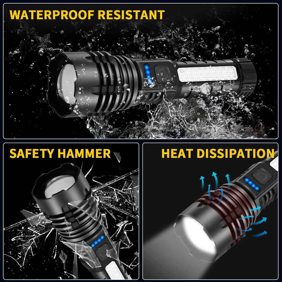 Rechargeable Flashlights High Lumens, 7Mode Super Bright Flashlight Camping, Adjustable Tactical Flash Light High Powered, LED Flashlights for Home Emergency, Christmas Gifts Stocking Stuffers for Men