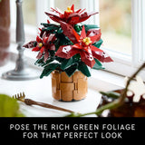 LEGO Icons Poinsettia Building Sets for Adults - Artificial Flowers for Decoration - Festive Holiday Flowers for Table Centerpiece - 10370
