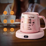 Electric Coffee Mug Warmer & You are Awesome Mug Set, Desk Beverage Warmer with 4 Temperature Settings, Auto Shut Off