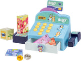 Bluey Cash Register Playset, Interactive Play Register with Scanner | Includes toy credit card, Dollar Bucks, storage drawer, and detachable scanner for grocery store pretend play