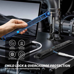 Ktebo 2 pack rechargeable usb c arc lighters with led display and see through tech design