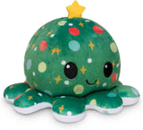 TeeTurtle Reversible Octopus Plushie - 4-Inch Pink + Aqua Two-Sided Flip Plush Toy with Embroidered Details - Cute Mini Collectible Plush for Kids, Teens, and Adults