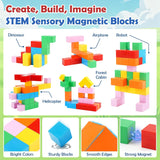 52 PCS Magnetic Blocks with Metal Box, 0.8in Mini Building Cubes Protable Travel Airplane Classroom Toys for Kids Ages 3+, STEM Educational Building Set for Toddlers Boys & Girls Birthday Gifts
