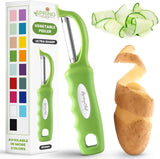 Spring Chef Premium Swivel Vegetable Peeler, Soft Grip Handle and Ultra Sharp Stainless Steel Blades - Perfect Kitchen Peeler For Veggie, Fruit, Potato, Carrot, Apple - Black