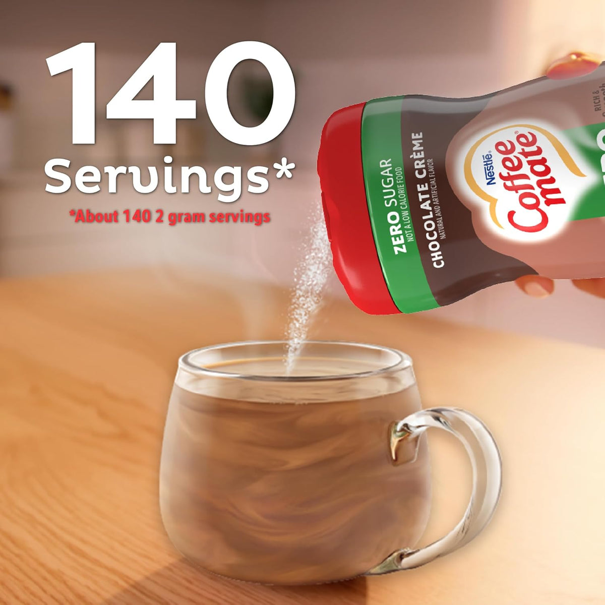 Coffee-mate Sugar Free Creamy Chocolate Powdered Coffee Creamer, 10.2 Ounce