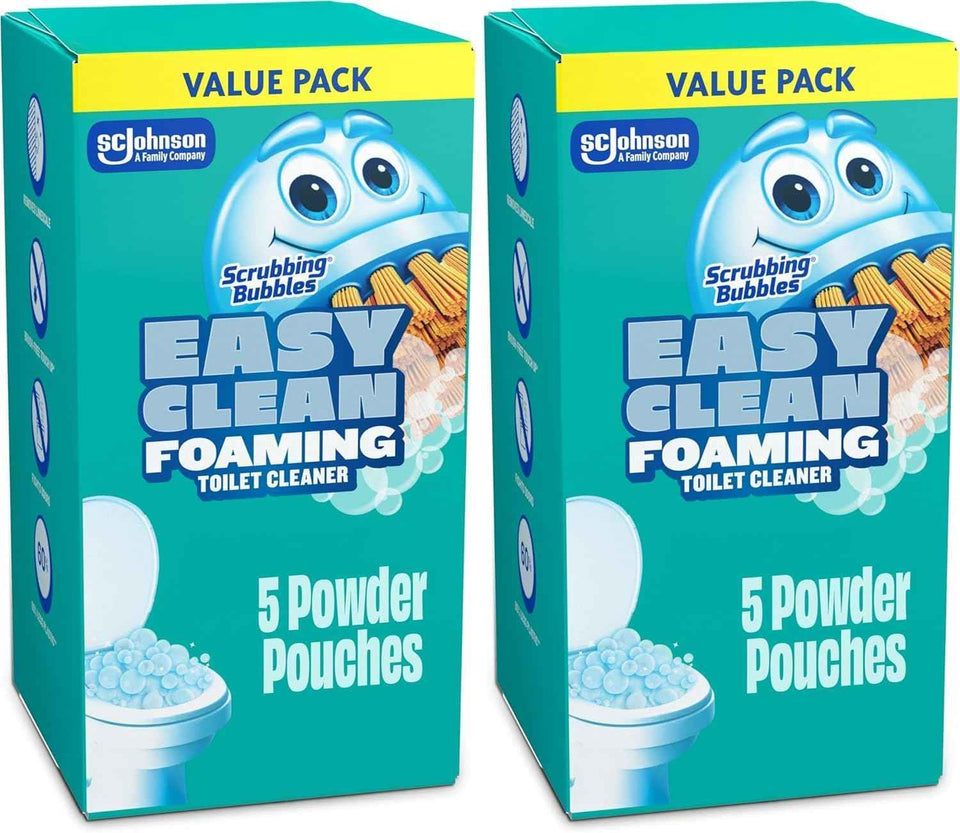Scrubbing Bubbles Easy Clean Foaming Toilet Bowl Cleaner, Easy Drop In Powder Pouches, 100g (2 Pouches)