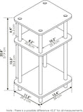 Furinno JUST Side Table, 3-Tier End Table, Open Shelves Night Stand, Bedside Table, Toolless Assembly, for Living Room, Bedroom, Bathroom, Columbia Walnut