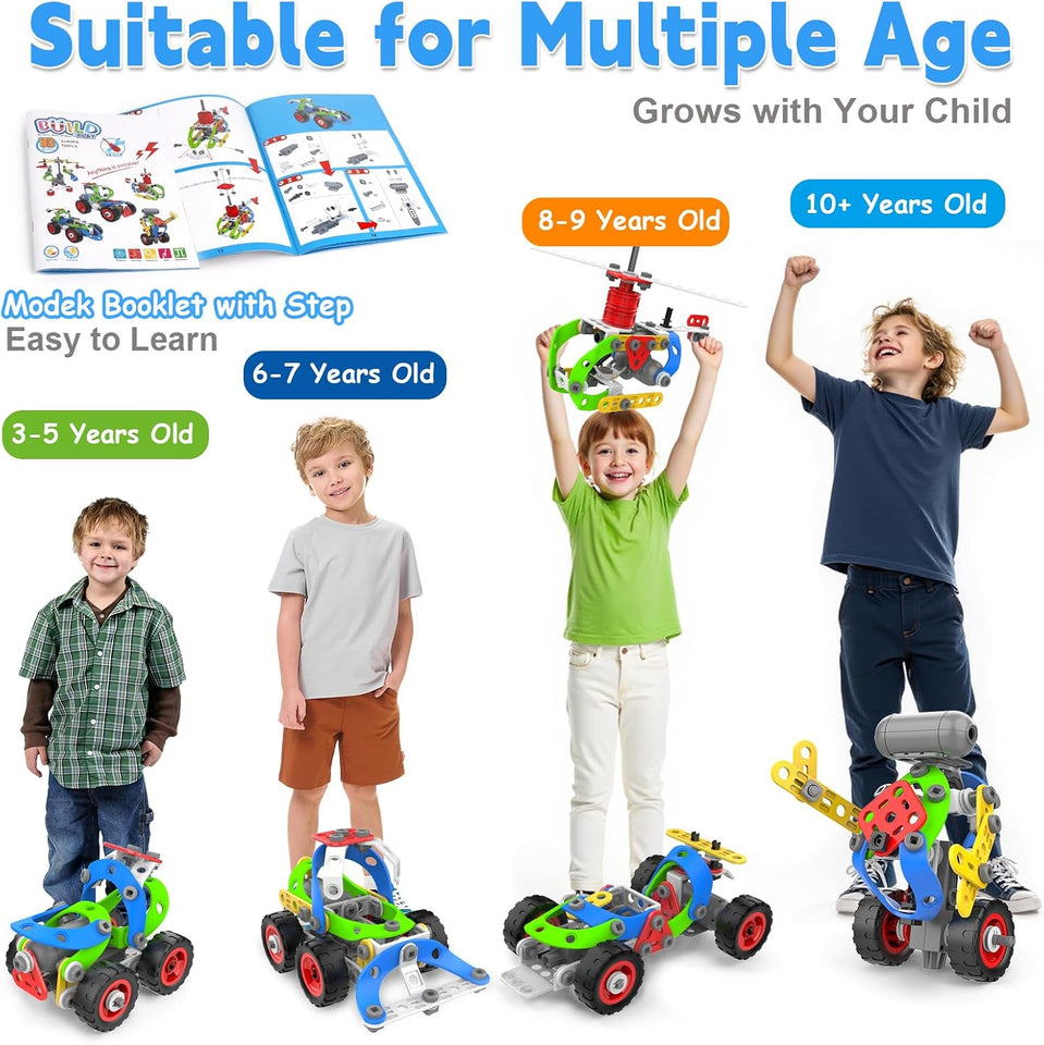 10 in 1 Electric STEM Toys for 5 6 7 8 9+ Year Old Boy Girl Birthday Gifts Educational Building Toys for Kids Ages 4-8 5-7 8-12 Stem Activities Construction Toy for Boys 6-8 8-10 Holiday Idea Gift