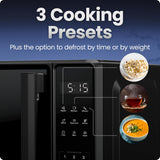 Chefman Countertop Microwave Oven 0.7 Cu. Ft., 700 Watts with 10 Power Levels, 6 Cooking Presets with One-Touch Express Cook, Eco Mode, Child Safety Lock, & Mute Button - Black