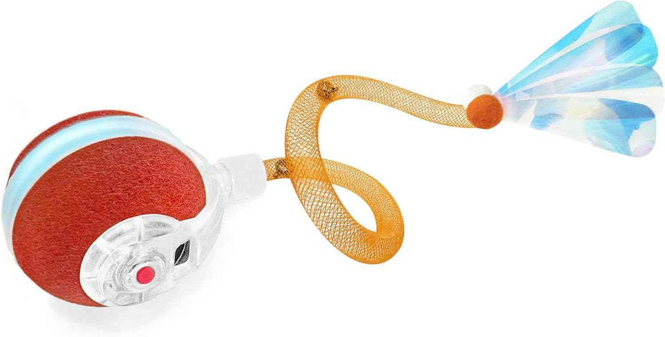 Interactive Cat Toy Orange 3rd Gen Agile Moving Ball with Elastic Tail for Indoor Cats