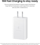 SAMSUNG 15W Wall Charger Type C (USB-C Cable Included), White