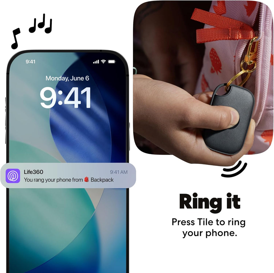 Life360 Tile Pro - Powerful Bluetooth Tracker, Key Finder and Item Locator for Keys Bags, and More. Both iOS and Android Compatible. Phone Finder. 4-Pack (Black/White)