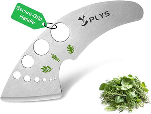 Plys Herb Stripper Tool 9 Holes - Stainless Steel Kitchen Herb Stripping Tool, Herb Leaf Peeler for Kale, Chard, Collard Greens, Rosemary, Thyme, Parsley and Basil, 2025 Professional Kitchen Gadgets