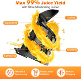 Juicer Machines with 5.8" Large Feed Chute, Cold Press Juicer for Whole Vegetables and Fruits 400W, Slow Masticating juicer Easy to Clean Juice Extractor Machine High Juice Yield