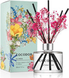 COCODOR Reed Diffuser Set with Preserved Baby's Breath with Sticks/April Breeze / 6.7oz / Scent Fragrance Oil Diffuser for Bedroom Bathroom Home Décor
