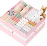 Criusia Drawer Organizer Clothes, 10 Pack Dresser Organizer for Baby Clothes, Underwear, Sock- Foldable Closet Organization and Storage Dividers Bins for Nursery, Bedroom (Beige)