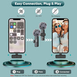 MAYBESTA Wireless Mini Microphone for iPhone, Android Phone - Lavalier Lapel Mic for Audio Video Recording - Clip on Content Creator Microphones for YouTube Tiktok Podcast Vlogging